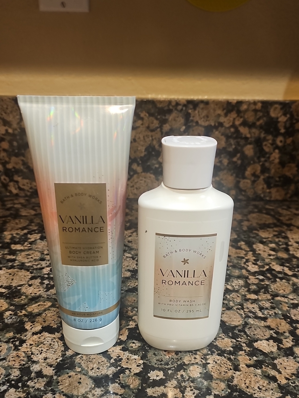 Bath & Body Works Vanilla Romance Body Cream & Body  Wash Bundle